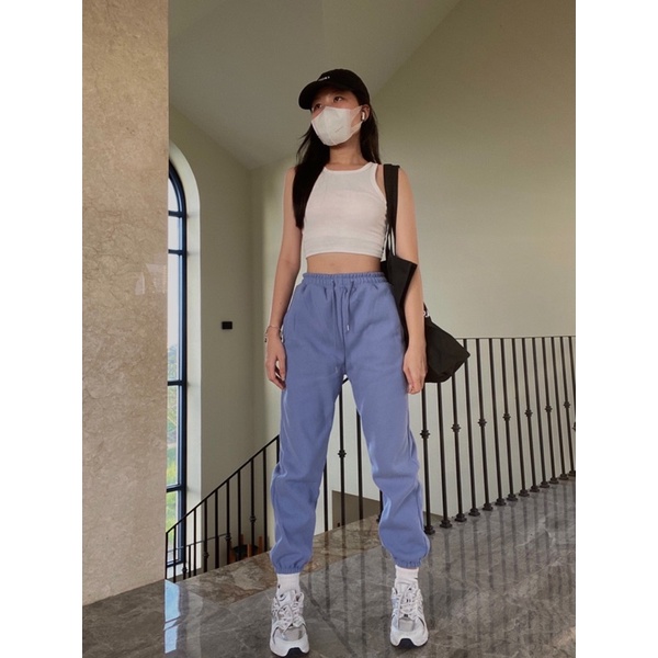 Quần Jogger len dày pastel