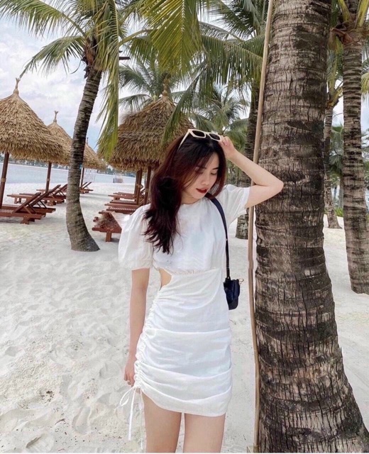 ĐẦM CUTOUT 2 BÊN DÂY RÚT | BigBuy360 - bigbuy360.vn