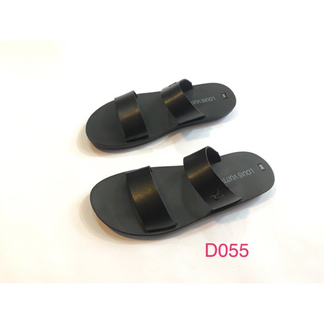 Dép sandal đen da bò