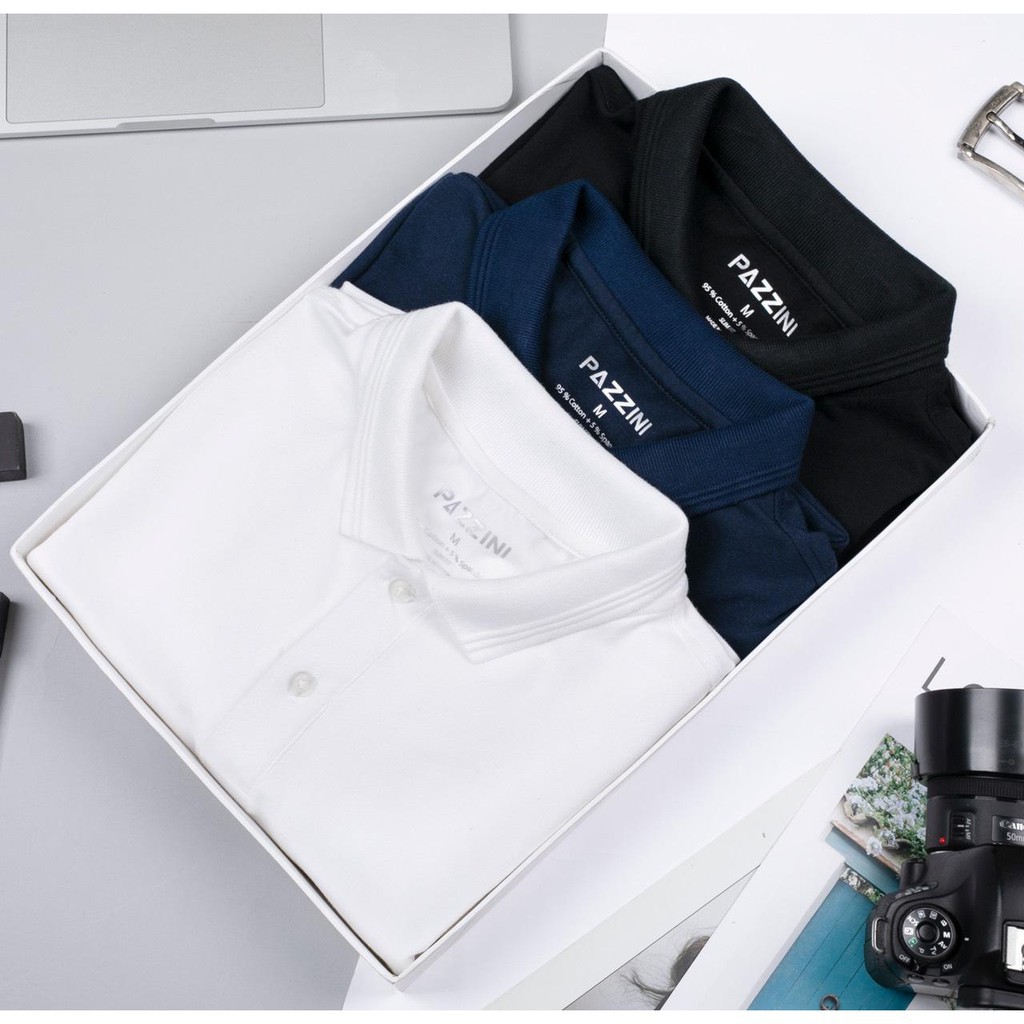 Tuyệt Áo thun nam cổ bẻ polo pazzini thun cotton 100% co giãn 4 chiều mềm ,mát xuất khẩu