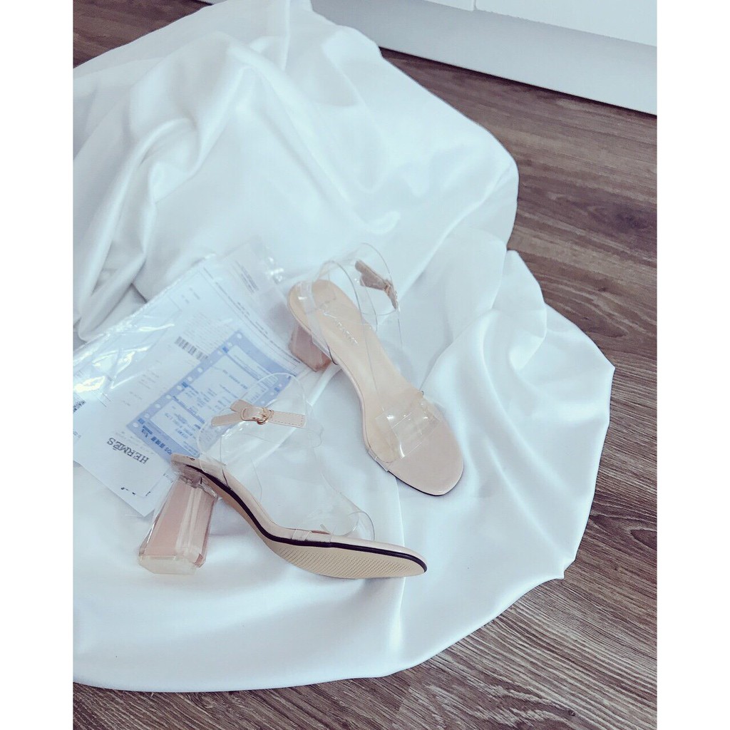XẢ HÀNG LẺ SIZE- Sandal quai mica gót trong pha màu - 7P
