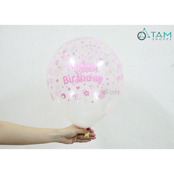 Bịch 5 cái bong bóng in chữ Happy birthday số 21