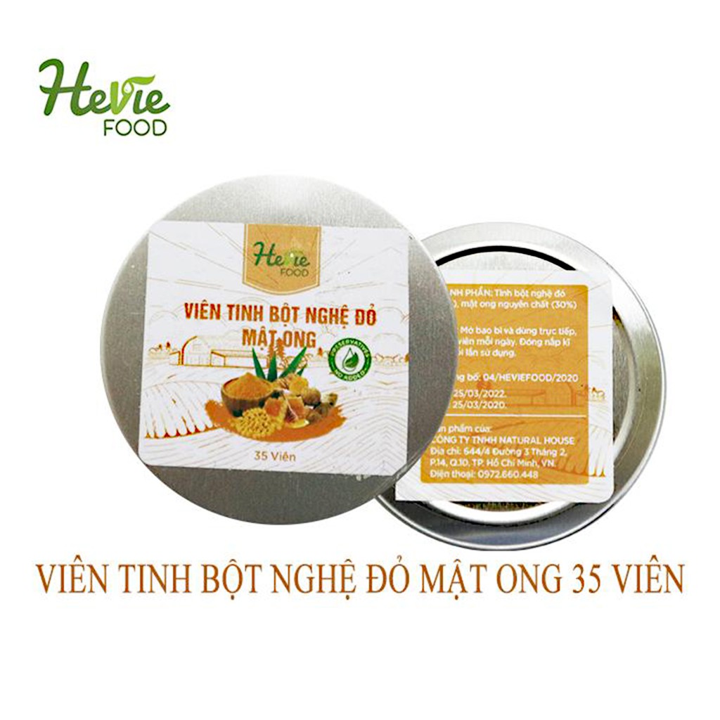 Viên tinh bột Nghệ đỏ mật ong 35 viên HEVIEFOOD