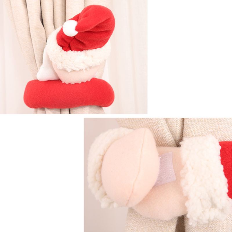 cc Christmas Santa Claus Snowman Curtain Buckle Ornament Tieback Fastener Holder