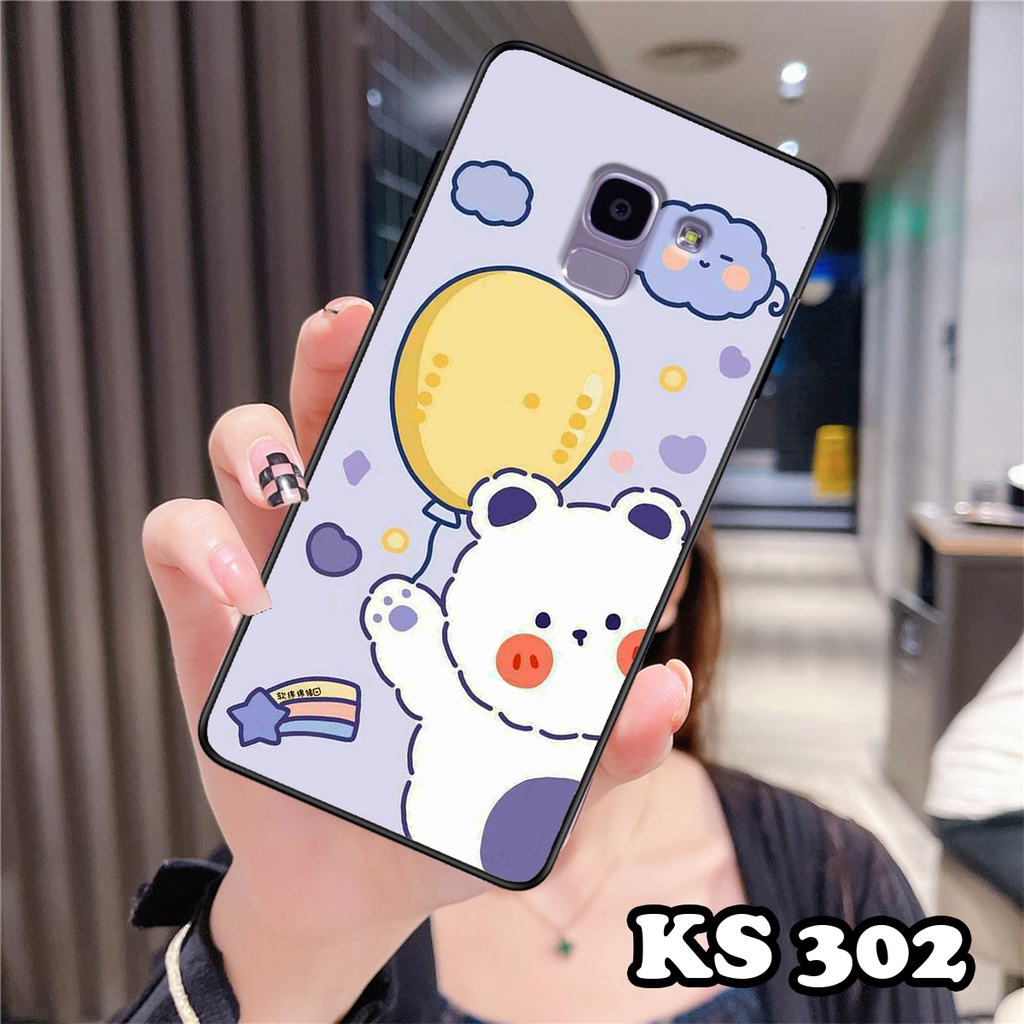 Ốp lưng Samsung A6 2018 - Samsung A6 Plus - Ốp Samsung in hình Gấu&amp;Thỏ siêu xinh - Lưng nhám viền TPU chống trầy xước
