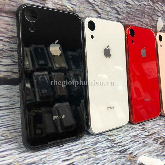 - Ốp Lưng Kính Chống Sốc Viền Đồng Màu - Iphone XR