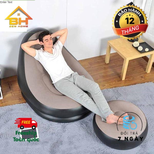 [FREESHIP] Ghế hơi tựa lưng bọc nhung (JL) cao cấp tặng bơm điện 2 chiều, giá tốt