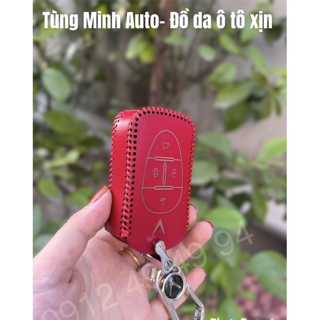 Bao da chìa khoá Vinfast E34, VF E34, xe điện VFE34 da thật 100%,