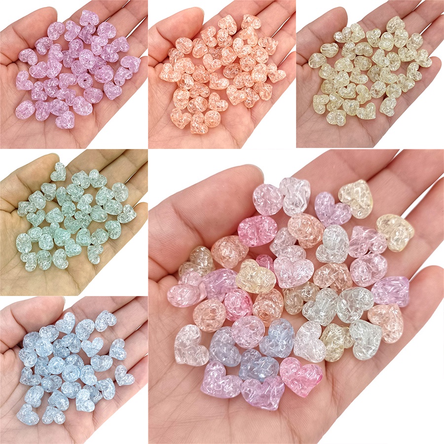 Set 20 Hạt Pha Lê Hình Trái Tim Dùng Làm Trang Sức Thủ Công