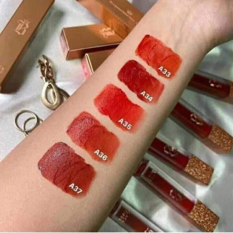 Son kem hàng handmade nắp nhũ vàng ver7 v7 sẵn đủ màu A33 A34 A35 A36 A37