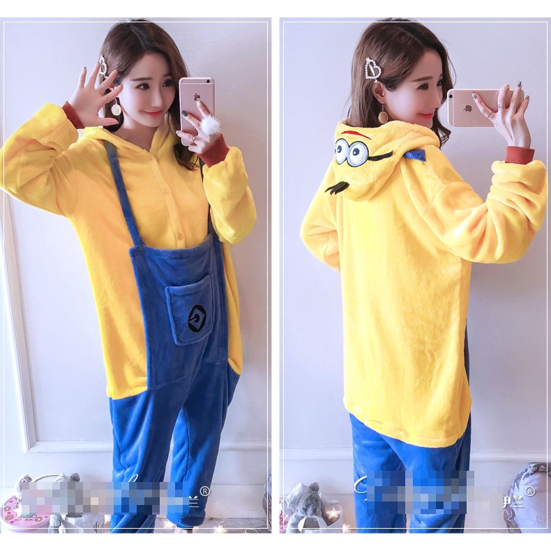 (Order) Bộ đồ ngủ lông hình thú Minion (có size trẻ em)
