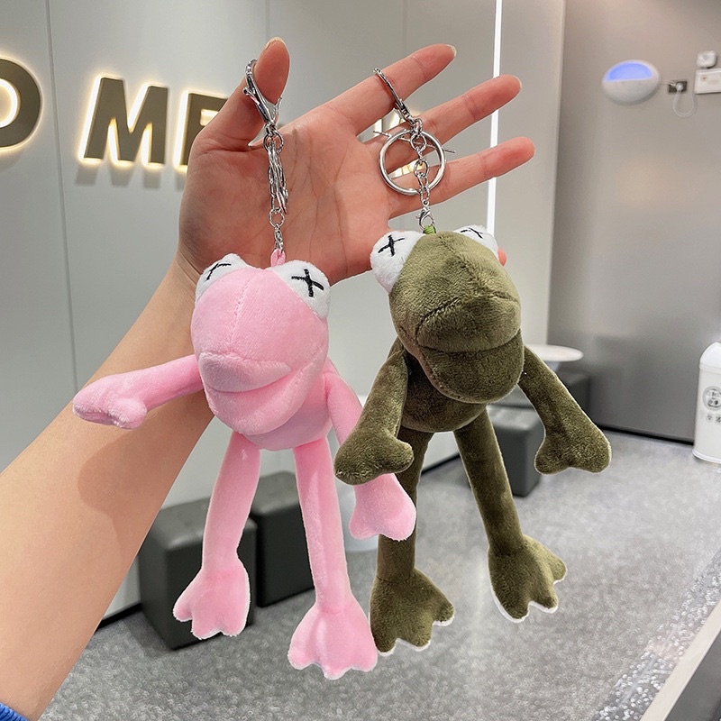 [ Tặng dây móc khóa ] Móc khóa ếch chân dài_ dùng treo balo , túi xách sang chảnh / nhiều khác