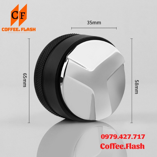 Tamper tay nén cà phê inox cao cấp, Tamper OCD dụng cụ nén và dàn đều cà phê Espresso size 51- 53- 58mm.