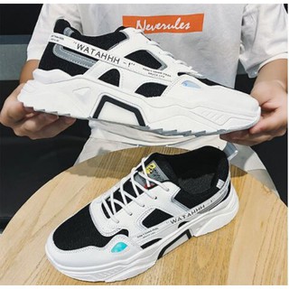 GIÀY THỂ THAO Nam Watahhh Đen Trắng 💥 Giày sneaker nam tăng chiều cao 5cm
