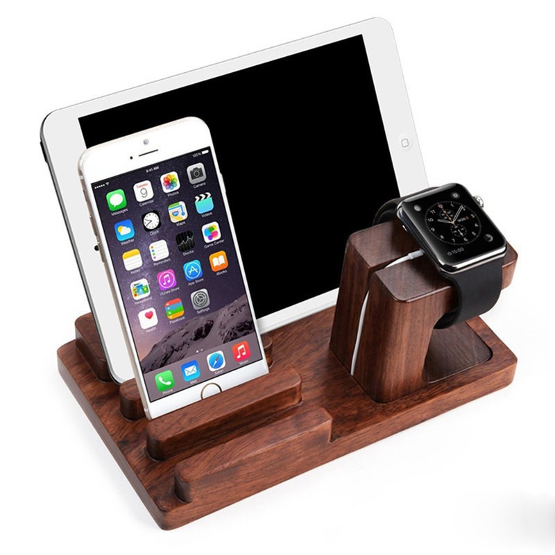 Đế Sạc Apple Watch Và Iphone/Ipad Bằng Gỗ (A02)