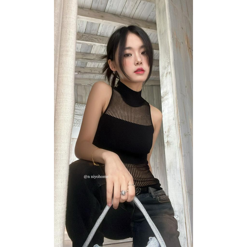 Áo Dệt Kim Sát Nách Thời Trang Mùa Hè Cho Nữ