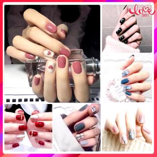 Hot DA Series Nhãn Dán Móng Tay / Miếng Dán Toàn Diện / Miếng Dán Móng Tay Lâu Trôi Chống Nước Màu Trơn Phong Cách ins Dành Cho Bà Bầu / Học Sinh / Lười / Miếng Dán Móng Tay / DA