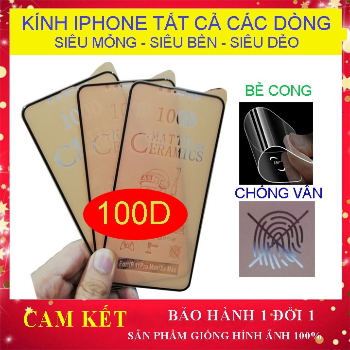 Cường lực DẺO cho IPhone 100D,có tất cả các dòng Ip 6 đến 12 Pro Max siêu mỏng, siêu dẻo, không bám vân tay