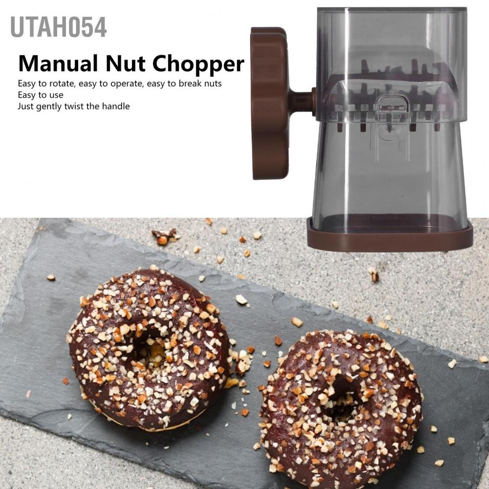 Utah054 Manual Nut Chopper Effortless Easy to Clean Hand Crank Grinder for Almonds Hazelnuts Pecans