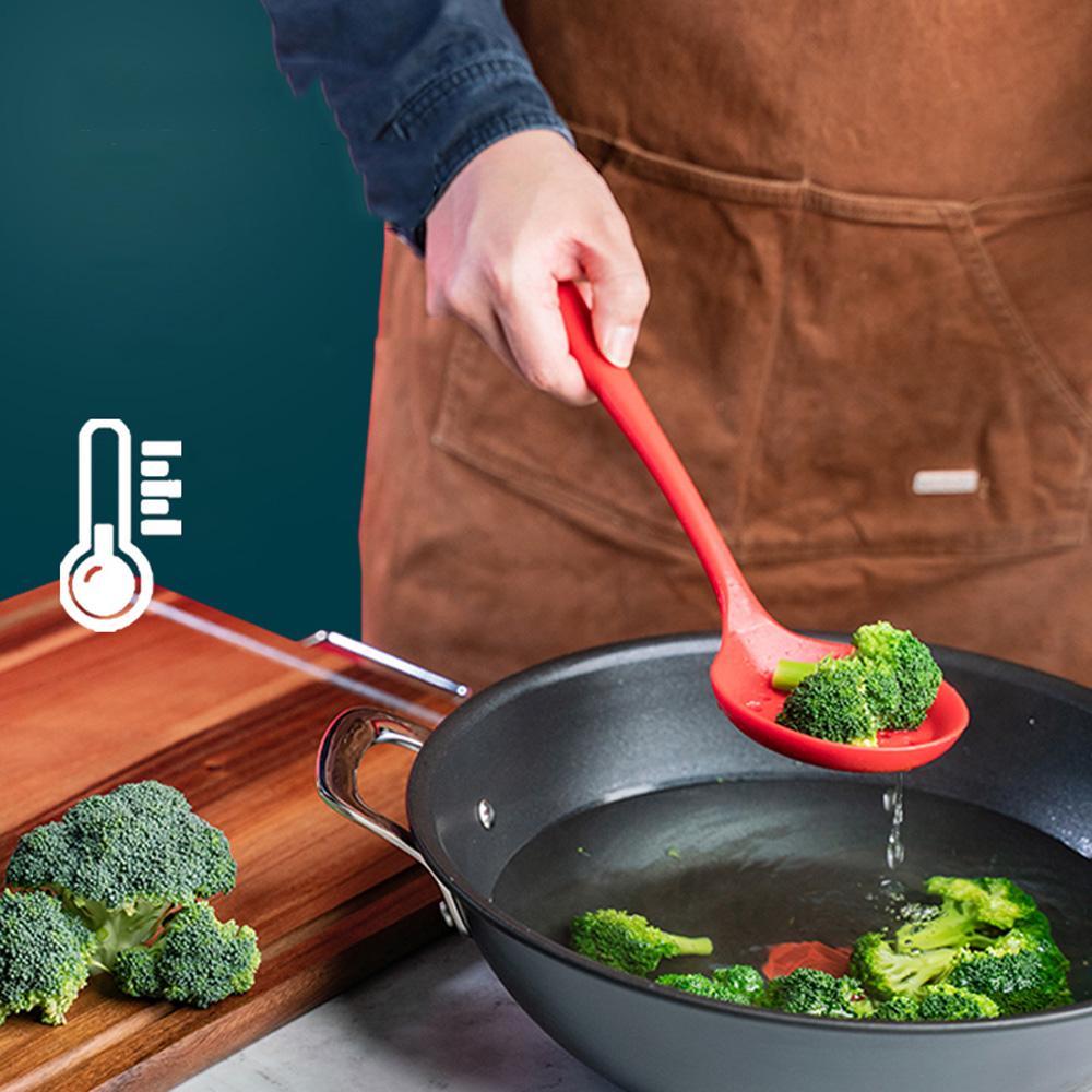 Muỗng Lọc Bằng Silicone Cán Dài Tiện Lợi Dành Cho Nhà Bếp
