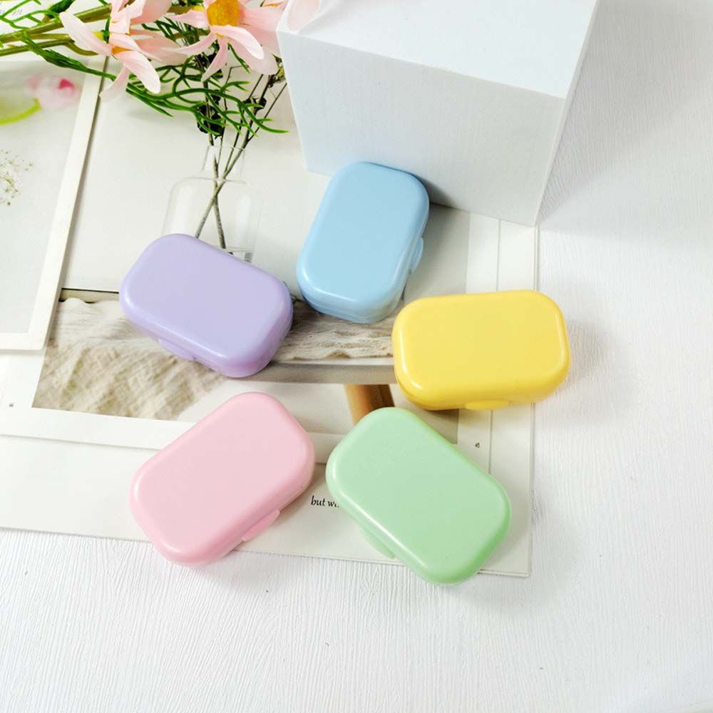 (Hàng Mới Về) Hộp Đựng Kính Áp Tròng Màu Kẹo Ngọt Dễ Thương Kèm Gương Hình Chữ Nhật