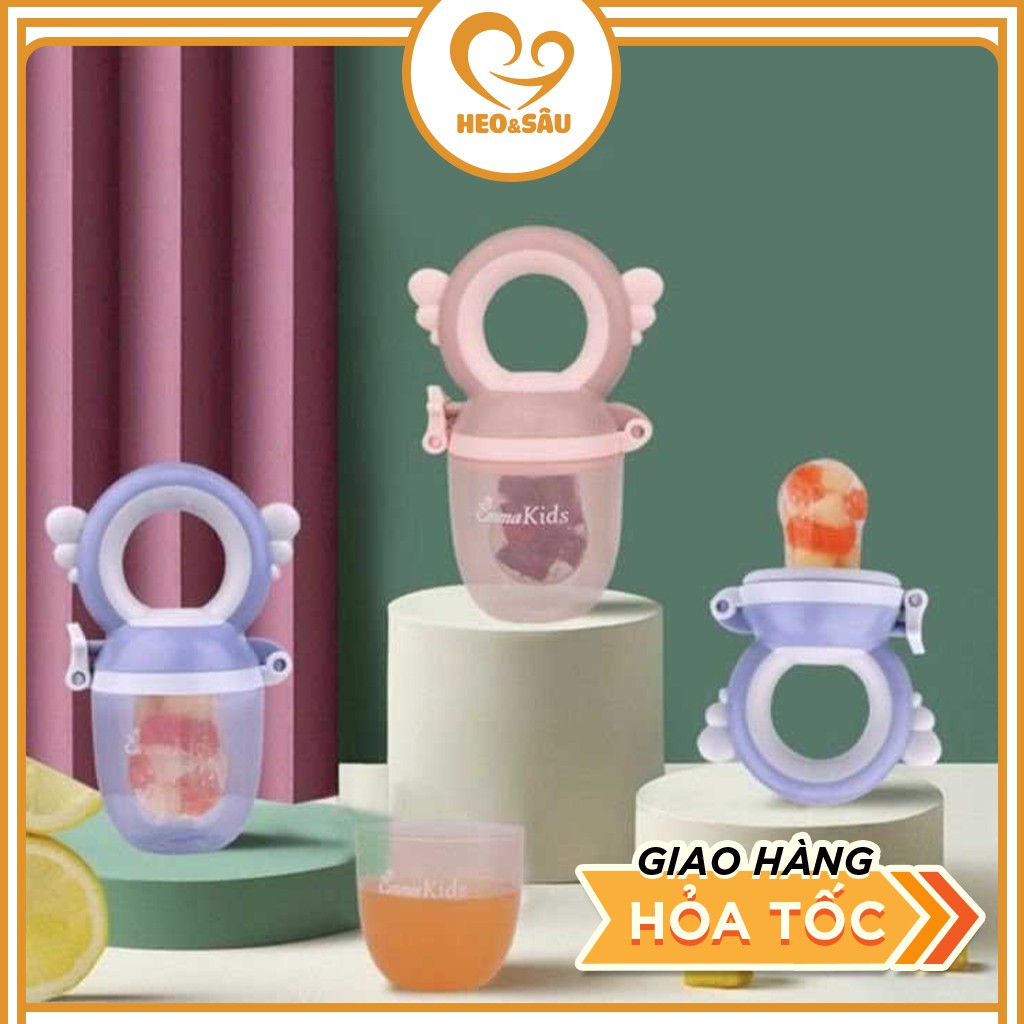 Túi Nhai Ăn Dặm Cho Bé 𝑭𝑹𝑬𝑬𝑺𝑯𝑰𝑷  Dụng Cụ Ăn Dặm Cho Bé Emma Kids Cao Cấp (Kèm 3 Núm Nhai)