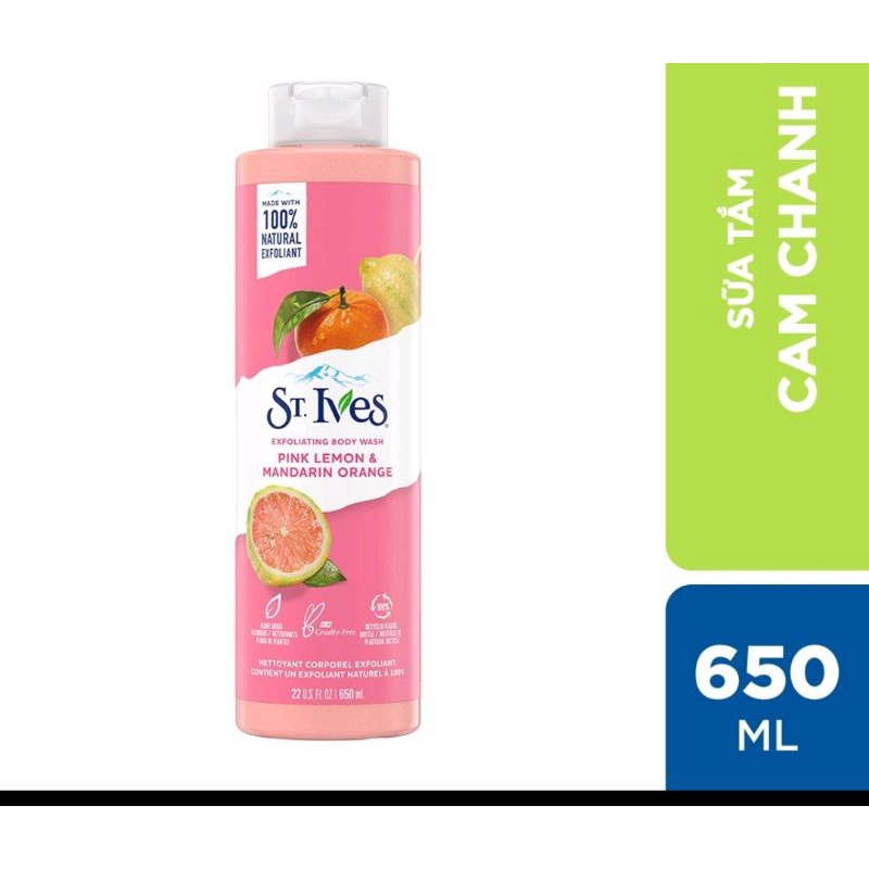 Sữa tắm ives 650g mẫu mới của muối biển , cam chanh và yến mạch