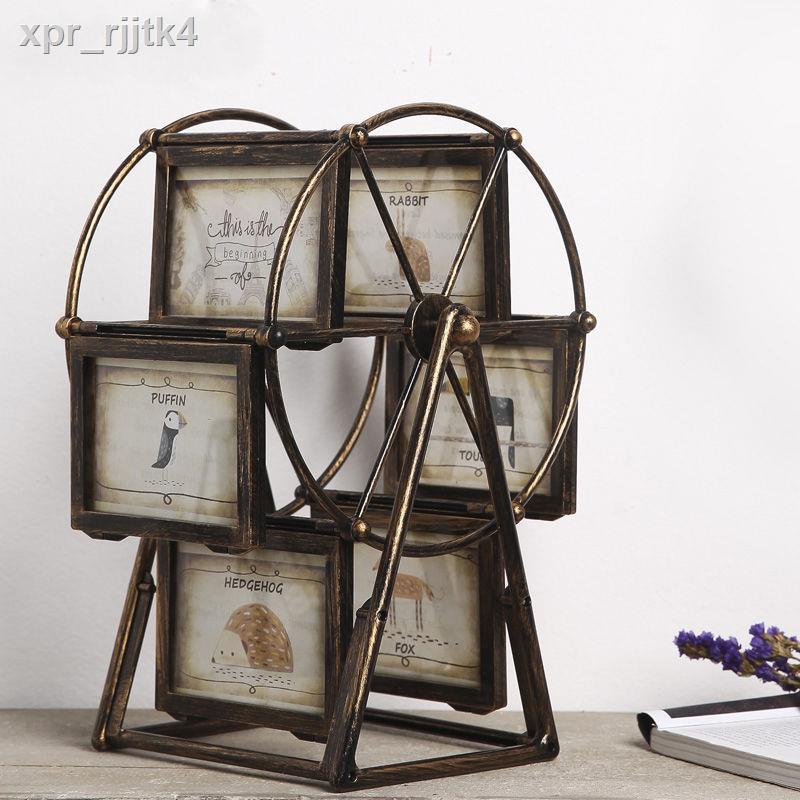 ▲ △ Bánh xe đu quay sáng tạo khung ảnh đặt bàn xoay cối xay gió album đồ trang trí nhỏ retro cá tính 4 inch 5