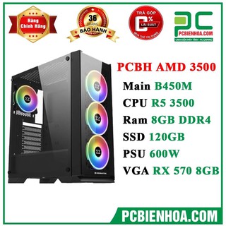 Thùng máy tính CPU PCBH AMD 3500 (R5 3500/ B450/ 8GB/ 120GB/ 600W/ 570 8GB)