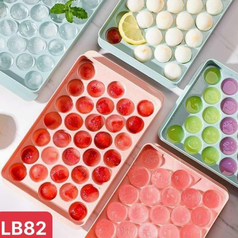 Khay Làm Đá Thạch Bi Nhựa Tròn LOẠI 33 Viên . ĐTBX