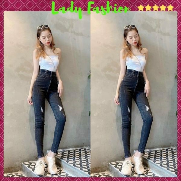 Quần Jean Nữ Lưng Cao 💖FREESHIP💖 Quần Bò Nữ Mẫu Mới Kiểu Dáng Sang Chảnh Thời trang Chuẩn Hàng Shop Lady Fashion - QJNU5