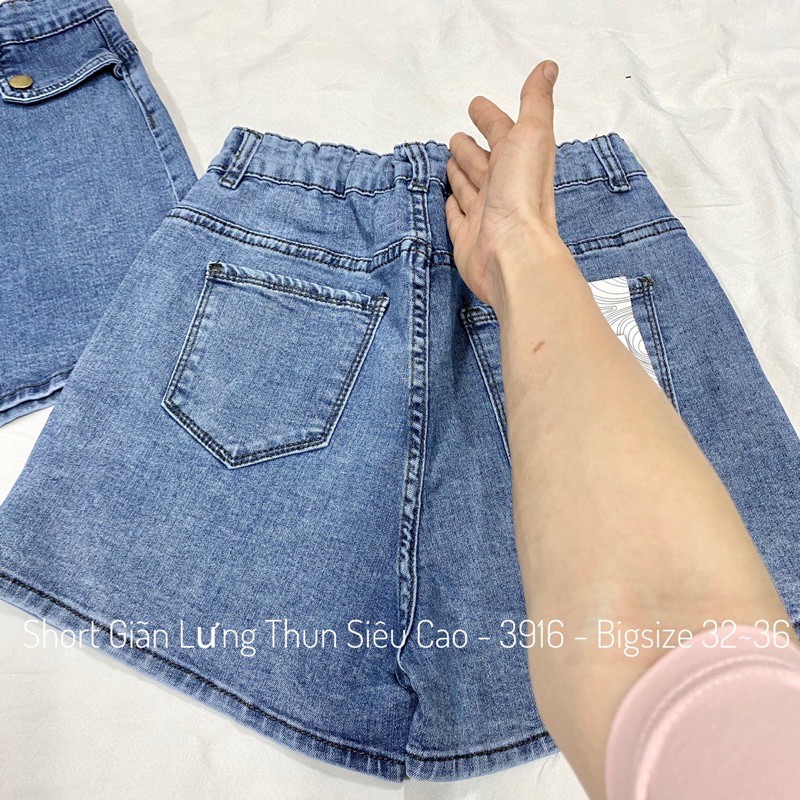 [Đại Đủ Màu] Quần Đùi Jeans LƯNG THUN Lưng Cao Trên Rốn - Quần Short Giãn Cạp Cao- Phom Chuẩn