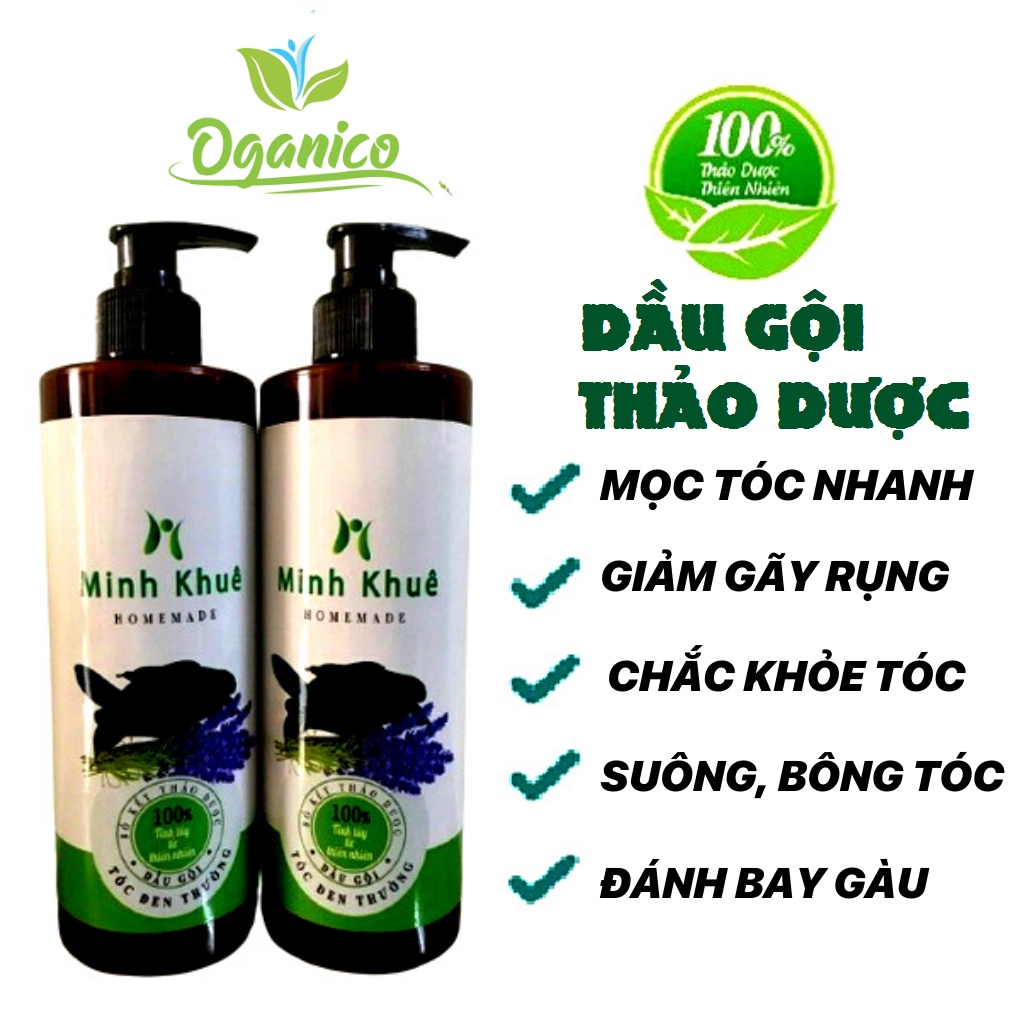 Dầu gội thảo dược thiên nhiên bồ kết bưởi cô đặc organic handmade tự nấu thủ công dưỡng ngăn ngừa rụng tóc OGANICO 3