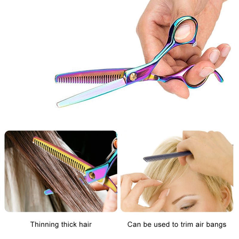 Color Kéo Cắt Tóc và Phụ Kiện Chuyên Dụng, Bộ Kéo Cắt Tóc Thép Không Gỉ