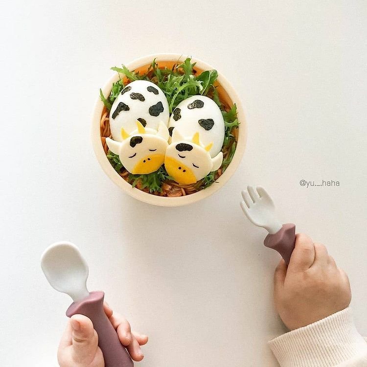 Bộ thìa dĩa Silicon ăn dặm cho bé SPOON FORK SET tặng kèm hộp đựng Bluemama Chính hãng Hàn Quốc