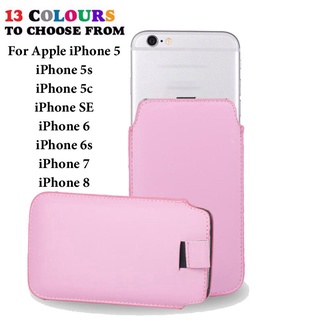 Vỏ túi da đựng điện thoại Apple iPhone 5 5S SE 5C 6 6S 7 8