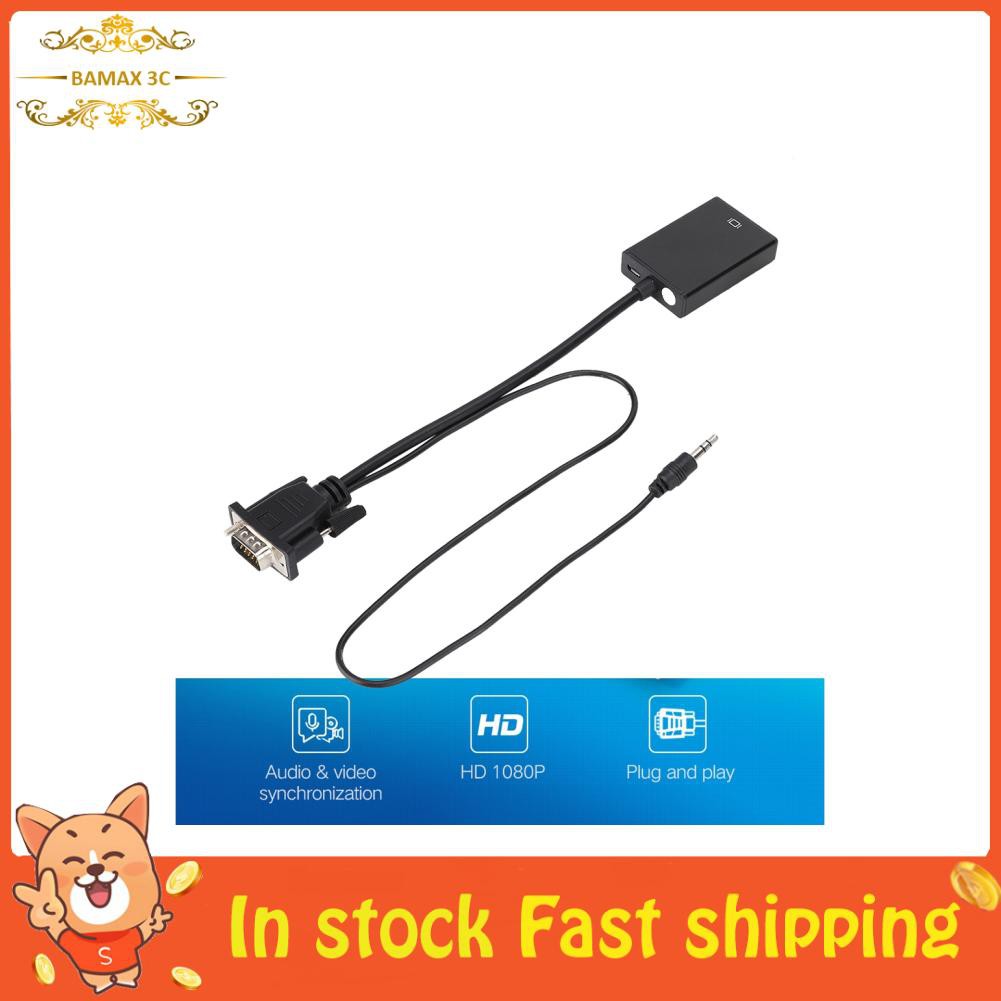 Cáp Chuyển Đổi Bamaxis 15cm Active Vga Sang Hdmi Với Âm Thanh Cho Pc Hdtv 1080p