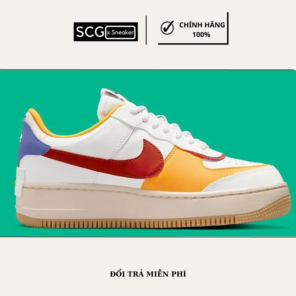 Giày thể thao nữ, sneaker nữ, NIke Air Force 1 Shadow Multicolor- CI0919-118 -Hàng Chính Hãng, SCGxsneaker