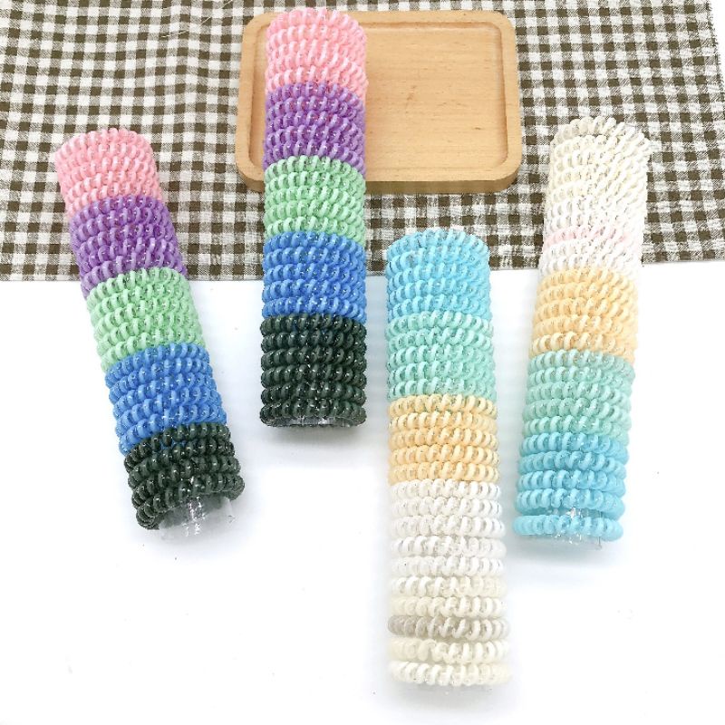 Cột tóc lò xo 2 lớp phiên bản mới nhiều màu xinh xắn