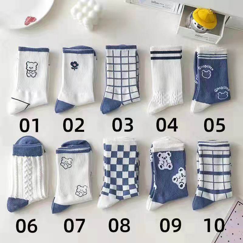 Vớ cổ cao ROBANA vải cotton co giãn hoạ tiết kẻ sọc phong cách Ulzzang Hàn Quốc cho nam nữ TN13