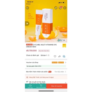 KEM DƯỠNG MẮT MBL MULTI VITAMINE 40ml