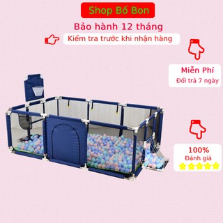 Quây cũi kiêm nhà bóng hình chữ nhật cho bé,khung cũi quây bé, khung inox chắc chắn