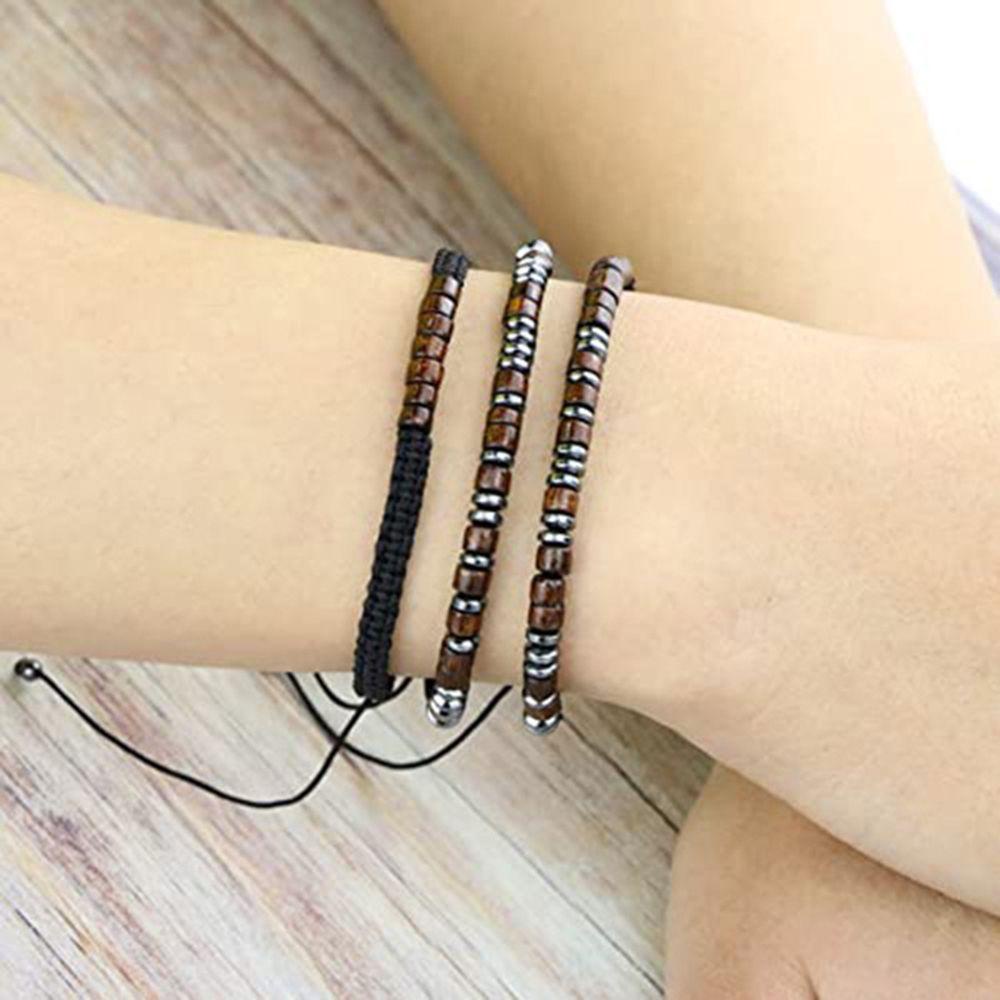 Vòng Tay Chuỗi Hạt Gỗ Mã Não Hàng Mới Bằng Thép Không Gỉ Dành Cho Bạn Gái