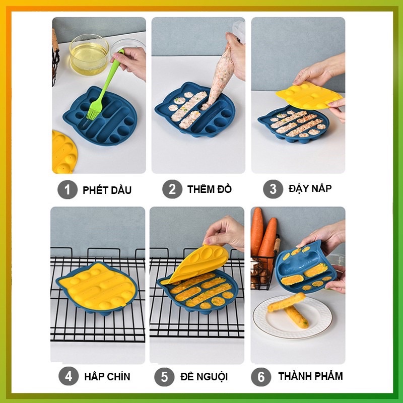 Khuôn làm Bánh - Xúc Xích Silicon Cho Bé Ăn Dặm - Shop Mẹ Sam