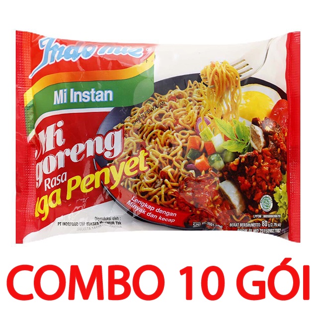 Mì Indomie Goreng Combo 10 Gói Mỳ xào khô 4 vị kết hợp với trứng cuộn Hàn Quốc Amaxi keosamhanquoc đặc sản 3 miền III