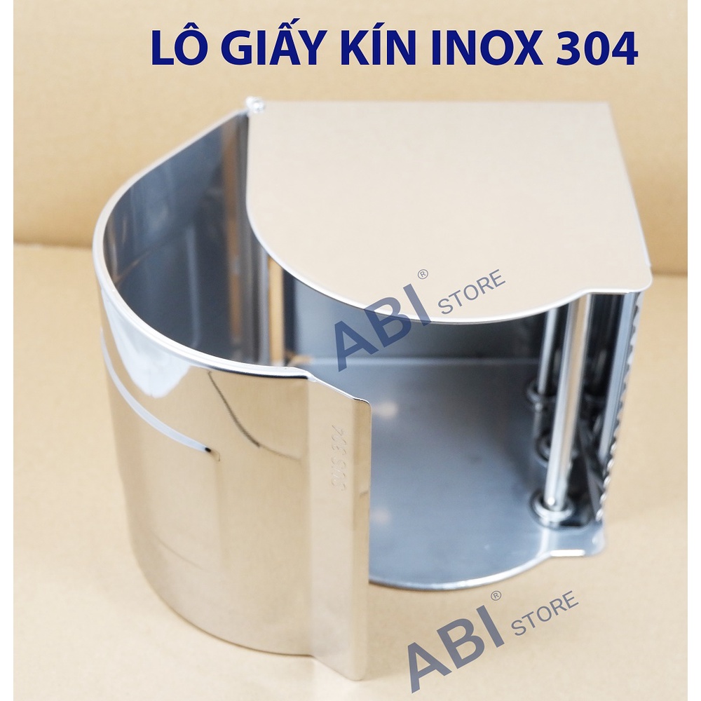 Hộp giấy vệ sinh inox 304 xịn loại dày, lô giấy vệ sinh nhà tắm gắn tường hàng đẹp siêu bền