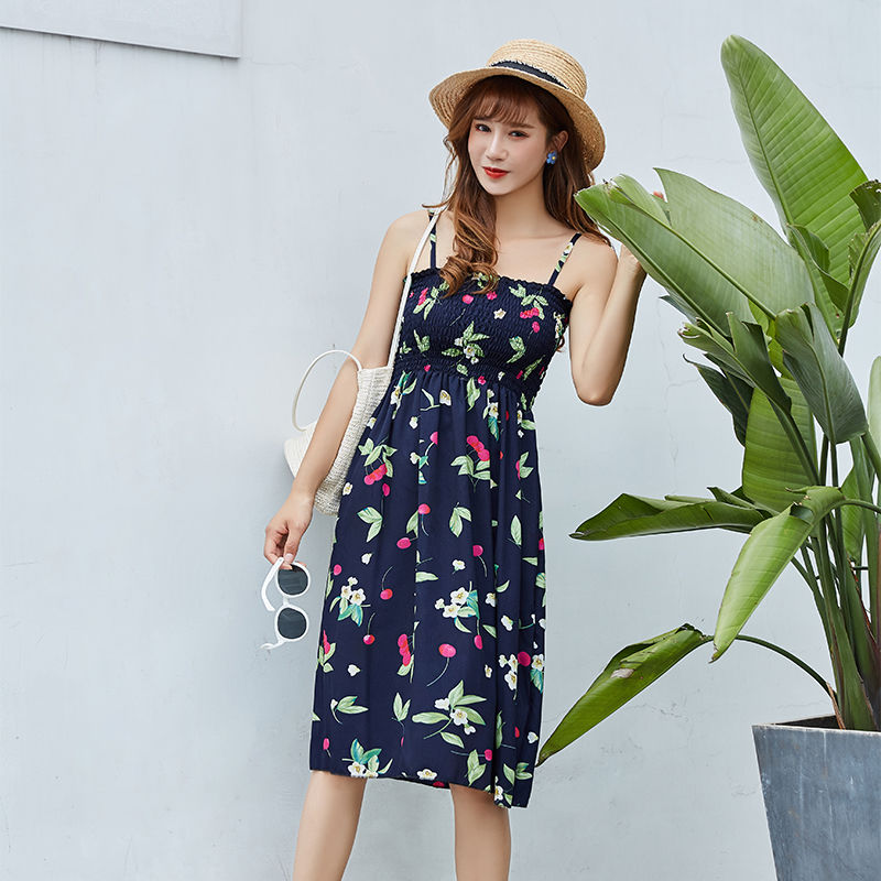 2020 new halter skirt women sleeveless skirt korean style small fresh flowers | BigBuy360 - bigbuy360.vn