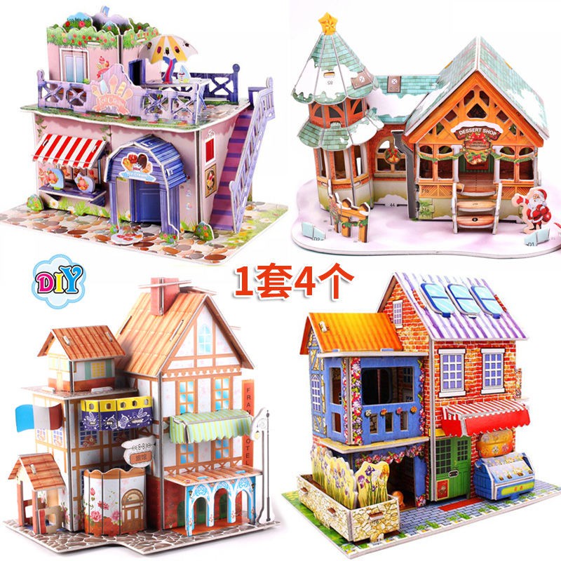 Bộ lắp ghép 3D bằng giấy hình ngôi nhà - Biệt thự Villa sang chảnh 353