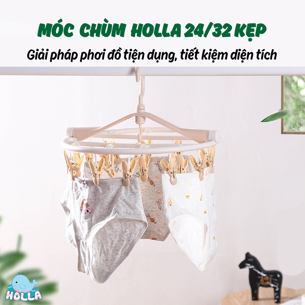 Móc chùm tròn Holla 32 kẹp/ Chùm Vuông Holla 24 kẹp