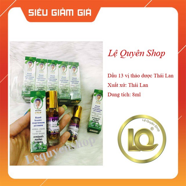 [ảnh thật] Dầu thảo dược 13 vị Thái Lan 8ml